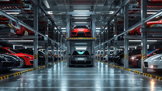 Modern three-dimensional parking lot