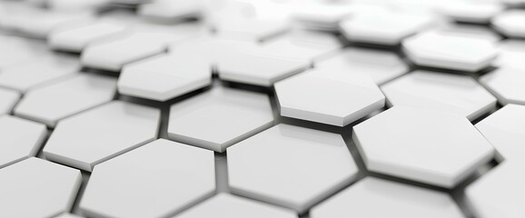 Abstract 3d rendering of white hexagons background. Creative design template.