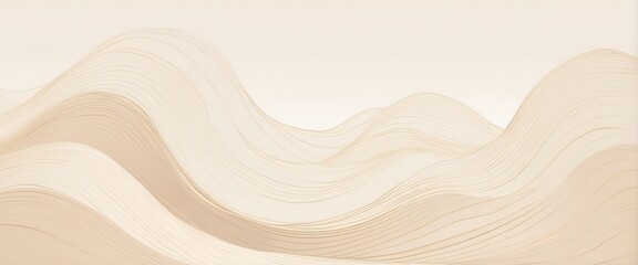 Light beige wave ripple effect design copy space material background from Generative AI - obrazy, fototapety, plakaty