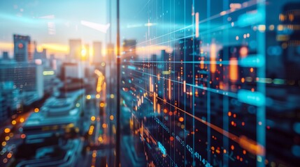 Abstract stock market data and graphs showcasing financial market activity