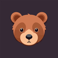 Bear cute animal head cartoon vector illustration i