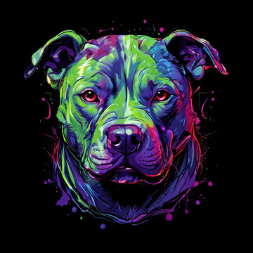 portrait of a dog with eyes, AI generated.