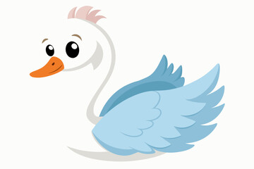 cartoon swan vector illustration