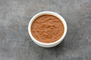 Sambal Kacang or Peanut Sauce served in bowl.
