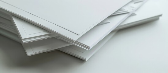 Stack of blank A4 paper with gentle shading on a white background