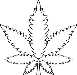 cannabis leaf line vector