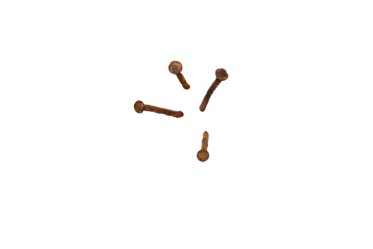 Metal nail heads or old iron nails isolated on white background, clipping path