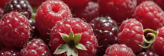 Raspberries Macro Close Up