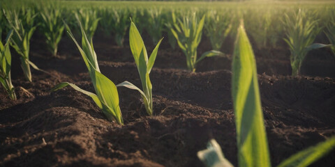 GMO corn field problems. - obrazy, fototapety, plakaty