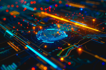Diagram Scientific information futuristic and Technological Dashboard Map