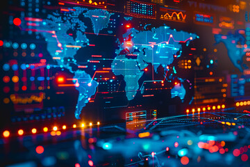 Diagram Scientific information futuristic and Technological Dashboard Map