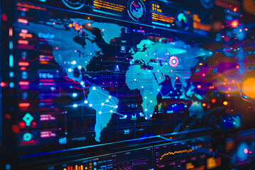 Diagram Scientific information futuristic and Technological Dashboard Map