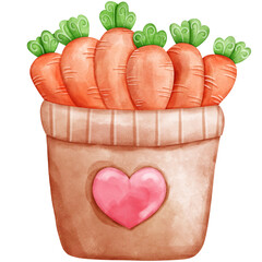 heart shaped basket with carrots