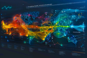 Fototapeta na wymiar Diagram Scientific information futuristic and Technological Dashboard Map