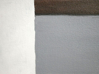 Abstract white, gray and brown painted background acrylic paint brush strokes - 766722747