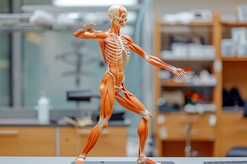 Anatomical Human Muscle Model in a Science Laboratory Medical Education and Human Physiology Concept