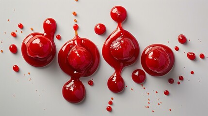 Ketchup droplets spelling out a mouthwatering message, wordplay
