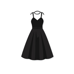 Black dress hanging icon vector element design temp