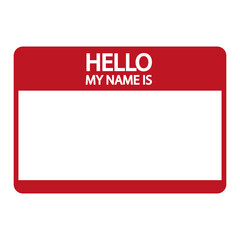 Name tag sticker icon. Hello my name is introduction label. Networking event badge. Personal identification. Vector illustration. EPS 10. - obrazy, fototapety, plakaty