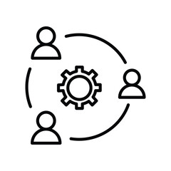 collaboration icon with white background vector stock illustration