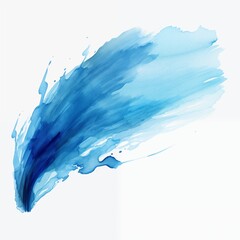 Blue paint brush strokes in watercolor