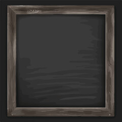 Blackboard background and wooden frame rubbed out d