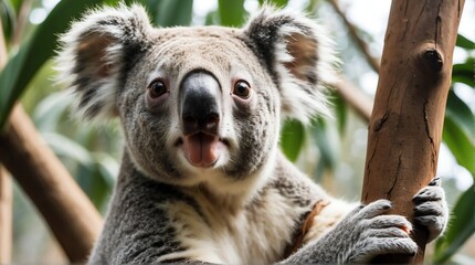A koala in zoo looking at the camera from Generative AI