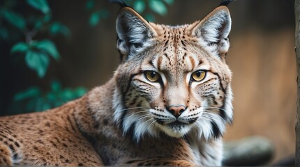 A lynx in zoo looking at the camera from Generative AI