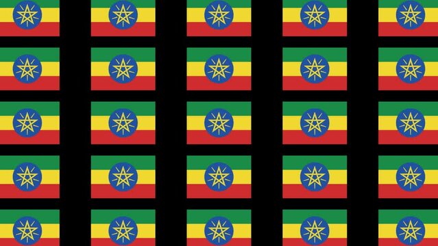 エチオピアの国旗が増えます。背景はアルファチャンネル(透明)です。