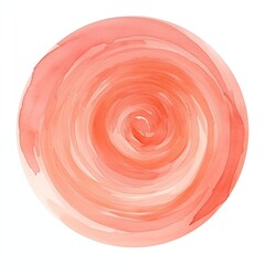Orange circle swirl watercolor brush stroke