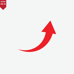 Arrow curved icon vector logo design template