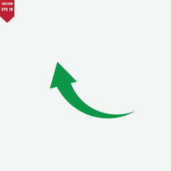 Arrow curved icon vector logo design template