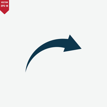 Arrow curved icon vector logo design template