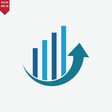 Growth arrow icon vector logo design template