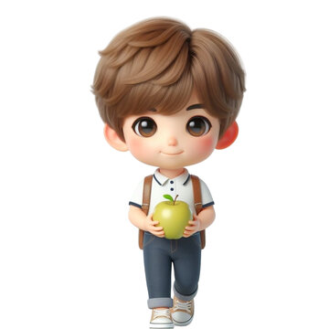 child cute holding apple
