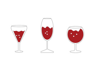 Three glasses with the same drink vector