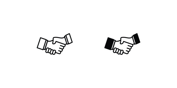 business handshake icon with white background vector stock illustration