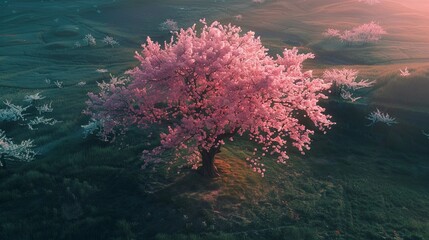Fototapeta na wymiar Sakura tree cherry blossom springtime. Background concept