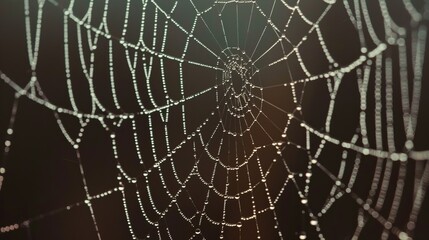 Obraz premium Dew on a spiderweb AI generated illustration