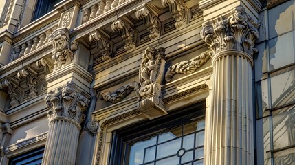 Obraz premium Historic Landmarks Detailed shots of historic landmarks and heritage properties preserving architectural treasures and culturalAI generated illustration