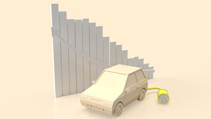 The car and electric plug for technology concept 3d render..