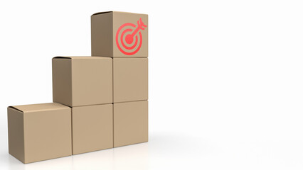 The target icons on paper box for Business concept 3d rendering.