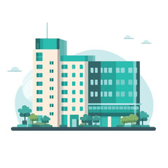 City hospital building. Medical center icon. Vector