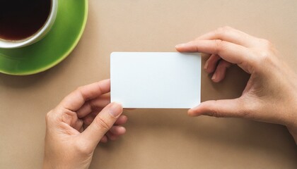 Obraz premium Business Card being Held by Hand - Mockup for Business Card - Personal Promotion for Business - Entrepreneurship
