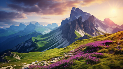 Amazing view on Trentino Alto Adige mountain - obrazy, fototapety, plakaty