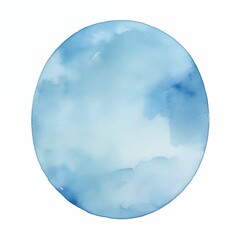 Sky Blue oval watercolor paint brush stroke