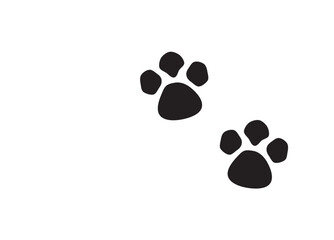 Paw vector foot trail print of cat. Dog, puppy silhouette animal diagonal tracks for t-shirts, backgrounds, patterns, websites, showcases design, greeting cards, child prints and etc. vector. EPS 10 