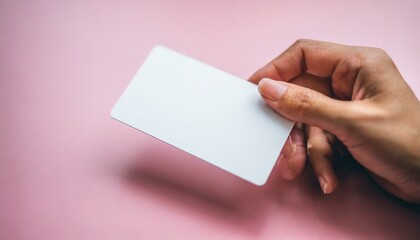Obraz premium Business Card being Held by Hand - Mockup for Business Card - Personal Promotion for Business - Entrepreneurship