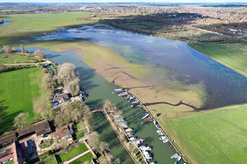 Aerial View of River Thames at Oxford City of England UK