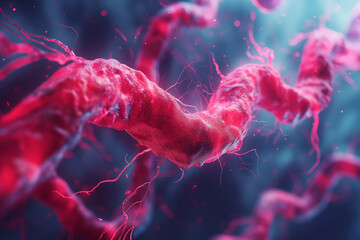 Naklejka premium 3D illustration of human Arteries. Science and medical background.
